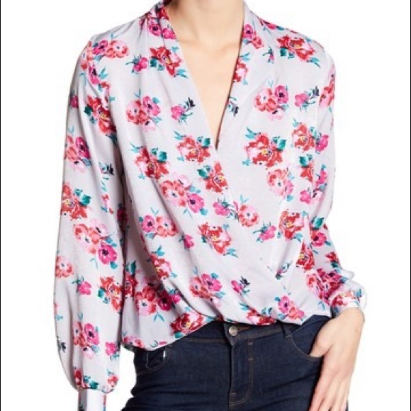 Floral Wrap Around Blouse - Picture 2 of 6